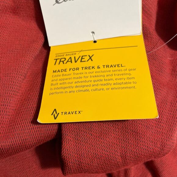 Eddie Bauer Travex Mens Size Large Orange Short Sleeve Cotton Blend Polo Shirt - Picture 10 of 14